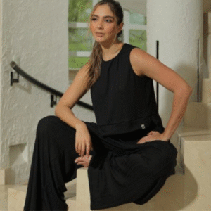 PANTALON ANCHO EN TELA RIB