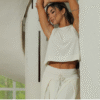 BLUSA SEMI CORTA EN TELA RIB
